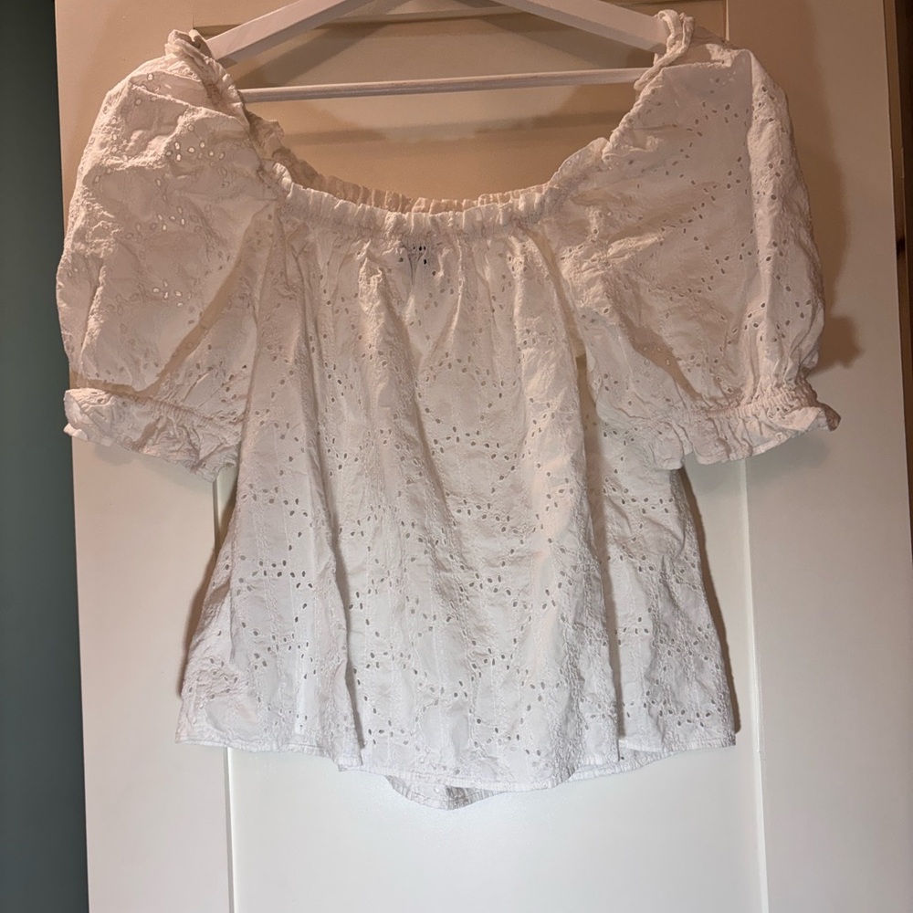 White Textured Blouse